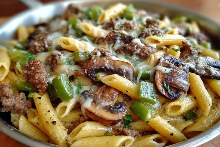 Philly Cheesesteak Pasta Recipe