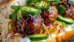Korean BBQ Meatball Banh Mi
