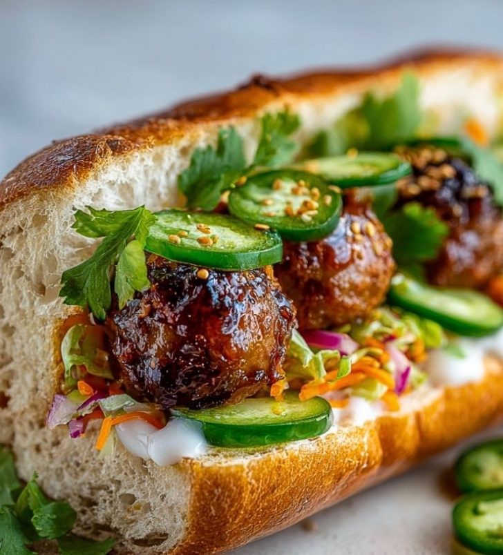 Korean BBQ Meatball Banh Mi
