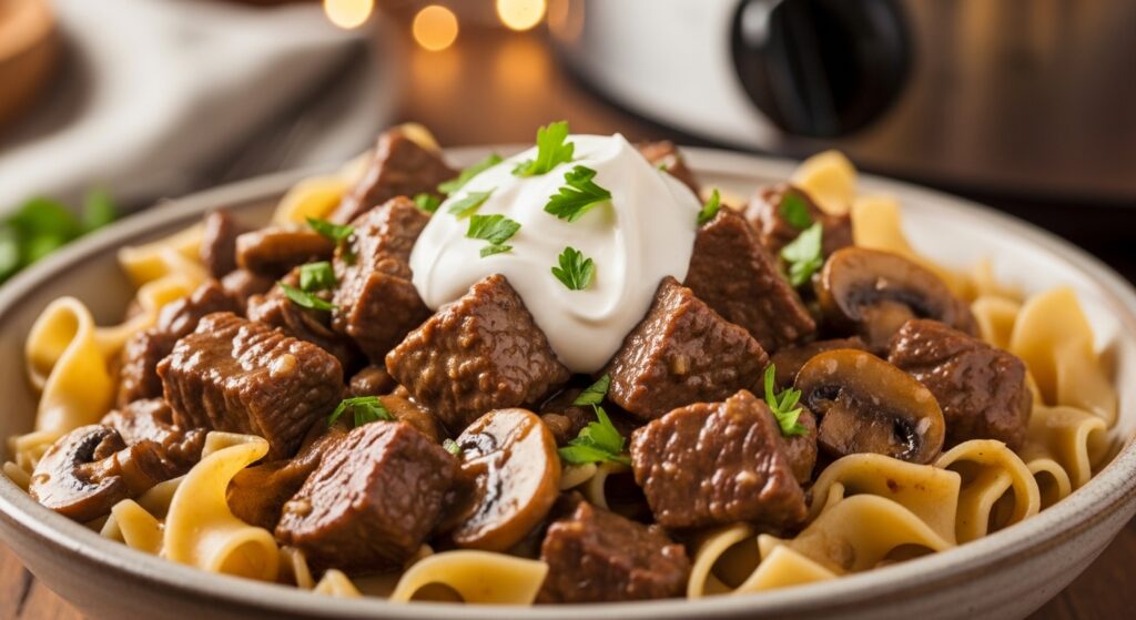 Crock Pot Beef Stroganoff
