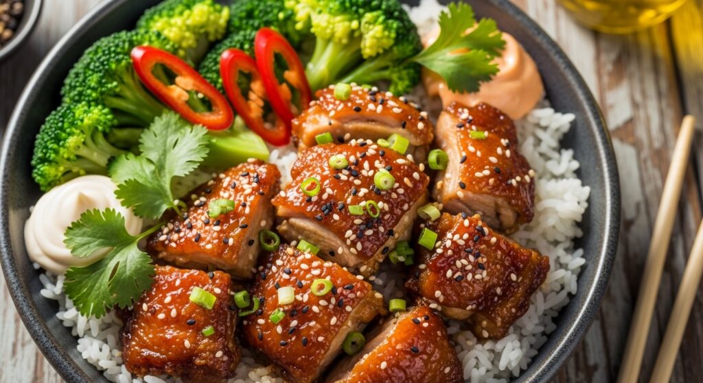 Delicious Sticky Chicken Rice Bowls