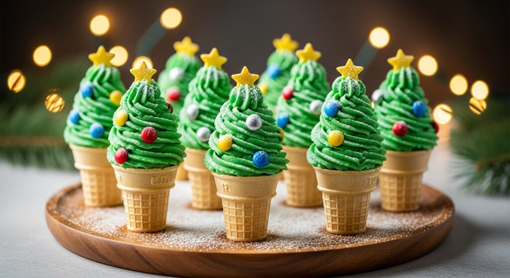 Christmas Tree Cupcake Cones