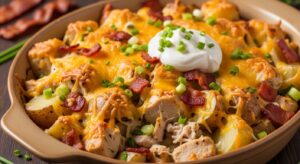 Loaded potato ranch chicken casserole