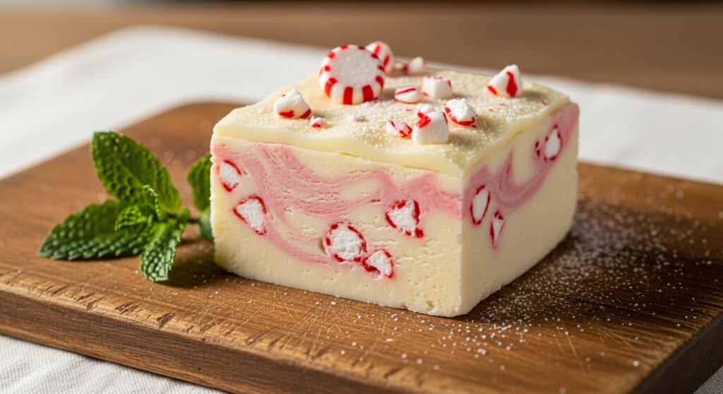 White Chocolate Peppermint Fudge